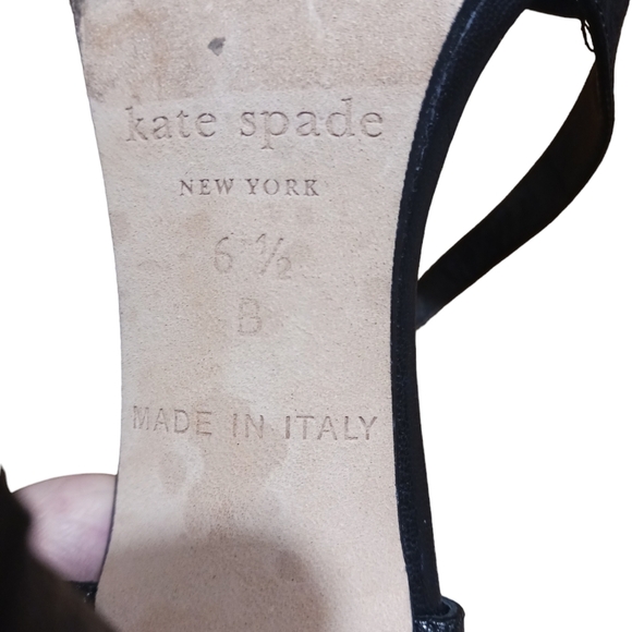 Kate Spade Black Patent Leather Strappy Heels Sandals - Picture 8 of 10